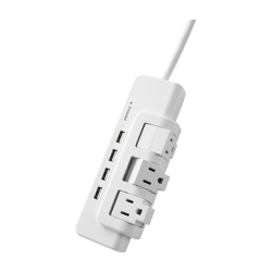 3-Outlet Surge Protector Power Strip with Rotating Sockets