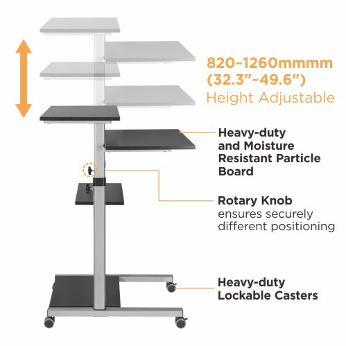 Height Adjustable Multi-Purpose Mobile Workstation WST-01 Ideal for Use as Stand Up Computer Desk/Presentation Desk/Speaker's Portable Lectern Podium from china(chinese)