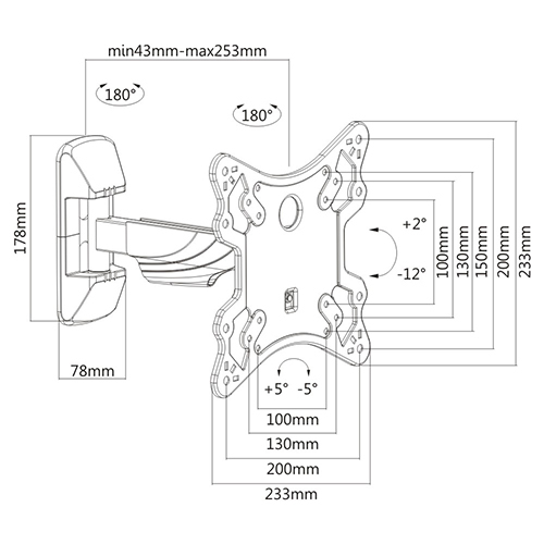 Elegant Full-motion TV Wall Mounts KMA28S-221 For most 23''-42'' LED, LCD flat panel TVs from china(chinese)