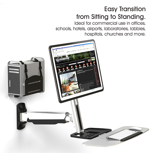 CPUホルダー付きシングルスクリーンクラシックガススプリング式コンピューター壁掛け金具 DWS02-W01 ほとんどの13''-32"LED/LCDモニター画面用 from china(chinese)