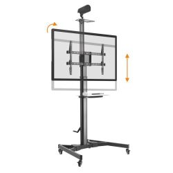 Telescopic Height-Adjustable Steel TV Cart with Crank Handle