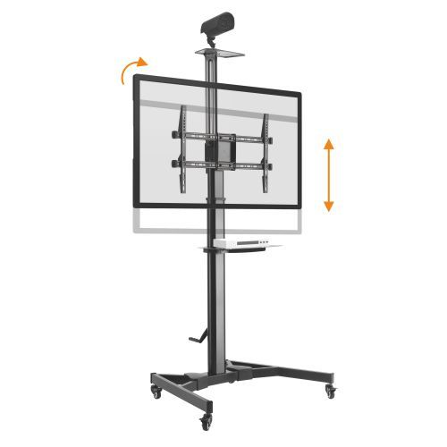 Telescopic Height-Adjustable Steel TV Cart with Crank Handle TTV03H-46TW For most 37”-70” LED/LCD Flat Panel TVs from china(chinese)