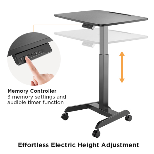Electric Height Adjustable Workstation with Casters FWS08-3 Space-Saving Solution for an Active Work Style from china(chinese)