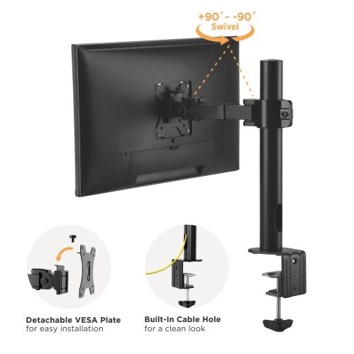Single Monitor Affordable Steel Articulating Monitor Arm LDT33-C011 For most 17”-32” Monitors from china(chinese)