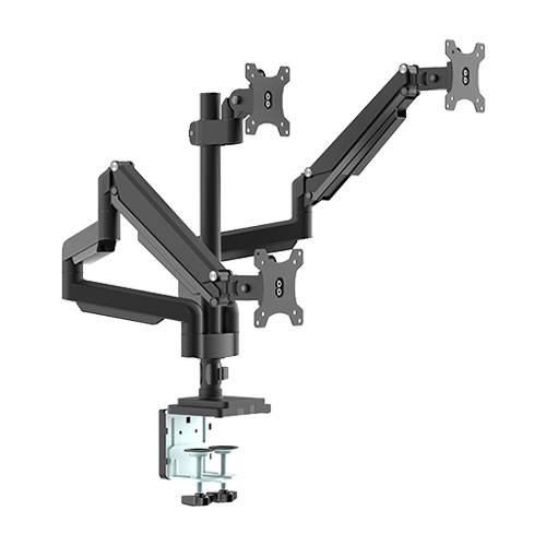 トリプルモニターパフォーマンスガススプリング式アルミニウムポールマウントモニターアーム LDT34-C036P ほとんどの17"-30"モニター用 from china(chinese)