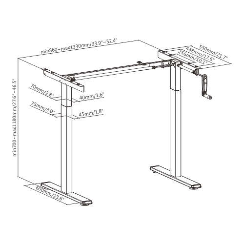 Economical Manually Adjustable Desk Frame (Standard) N08-22D Cost-Effective with Advanced Features from china(chinese)