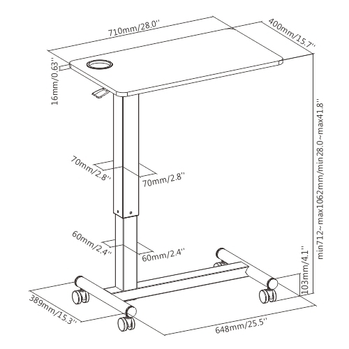 Gas Spring Side Table FMT02-1 Designed for Optimal User Experience from china(chinese)