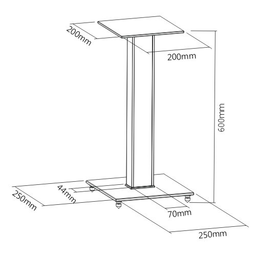23.6" Aluminum, Glass & Wood Bookshelf Speaker Stands BS-03M For bookshelf/center-channel speakers from china(chinese)