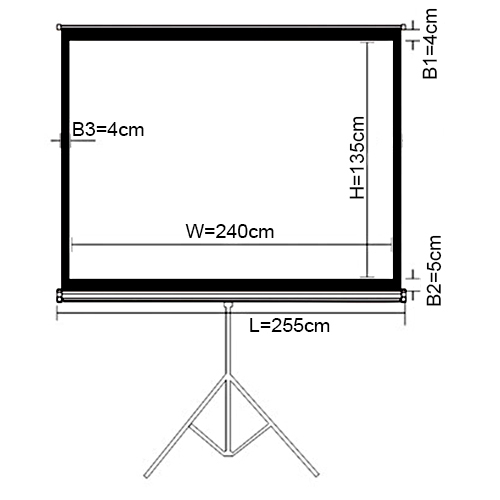 Economy/Budget Portable Tripod Projection Screen-108’’/16:9 PSDA108 For education, commercial presentations or residential home cinema from china(chinese)