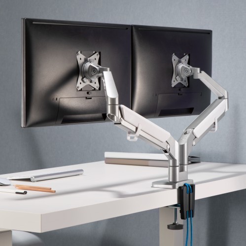 Dual Monitors Space-Saving Gas Spring Monitor Arm with USB LDT44-C024U For Most 17''-32'' Monitors from china(chinese)