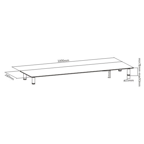 Adjustable Tempered Glass Surface Riser STB-106 Compatible with up to 2 x 21" monitors or one large screen from china(chinese)