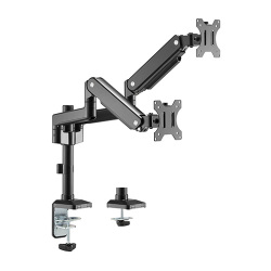 Dual Monitors  Pole Mounted Premium Aluminum Spring-Assisted Monitor Arm 