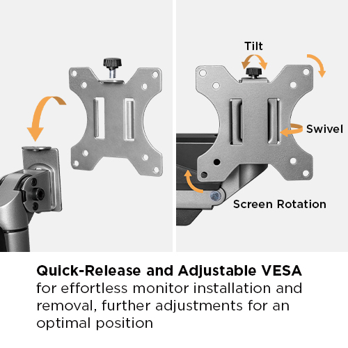 ヘビーデューティーガススプリング式モニター壁掛け金具 LDA39-1112 ほとんどの17"-35''モニターをサポートします from china(chinese)