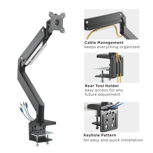Single Monitor Aluminum Heavy-Duty Gas Spring Monitor Arm LDT23-C012U For Heavy and Oversized 17"~49" Monitors from china(chinese)
