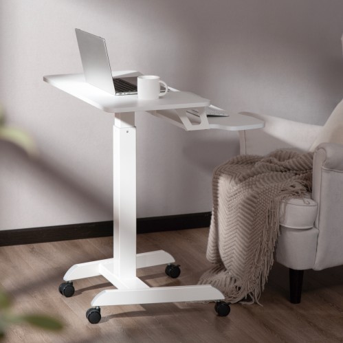 Height Adjustable Mobile Workstation with Dual Platform FWS07-7 A Mobile Stand for Presentations or an Active Work Style from china(chinese)