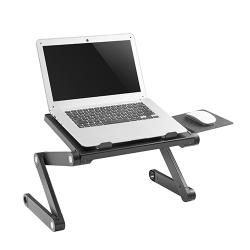 Height Adjustable Ventilated Laptop Desk with Mouse Pad Side Mount 