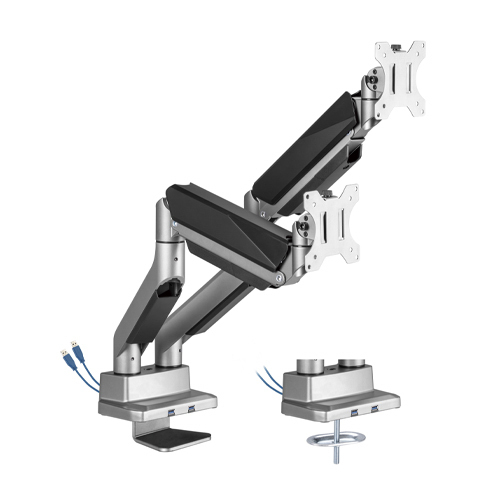 USB3.0ポート付きエコノミーヘビーデューティーデュアルモニターガススプリング式モニターアーム LDT52-C024U ほとんどの17"-35"フラットパネルと曲面モニター用 from china(chinese)