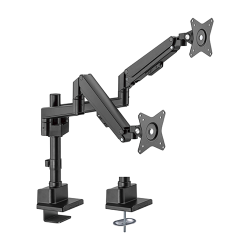Dual Monitor Pole-Mounted Thin Gas Spring Monitor Arm LDT62-C024P For most 17"~32" Monitors from china(chinese)