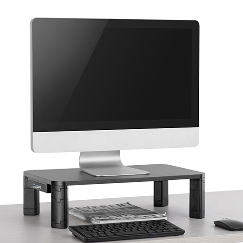 Particle Board Modular Multi-Purpose Riser with USB Ports AMS-7 Accommodate most 13’’-32’’ monitors, laptops, printers, and other office machines from china(chinese)