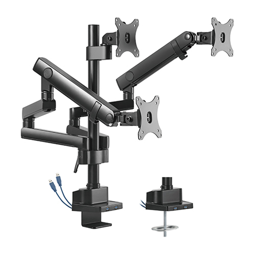 Tripod Monitors Aluminum Slim Pole-Mounted Spring-Assisted Monitor Arm with USB Ports LDT20-C036UP For most 17"~27" Monitors from china(chinese)
