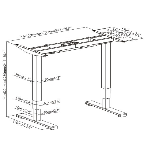 正方形コラム付き(リバース)デュアルモーター電動式昇降デスク M07-23R アップグレードされたリフティング体験のデザイン! from china(chinese)