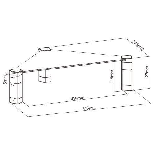 コーナー強化ガラスモジュラーライザー AMS-11 強化ガラスライザー、高さ調整用のモジュラーデザイン from china(chinese)
