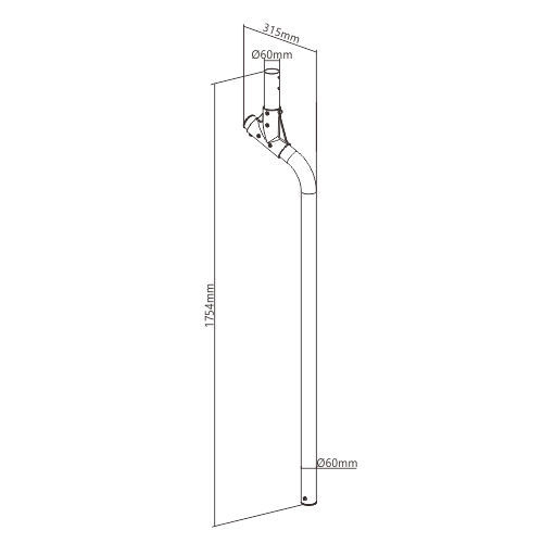 POSTE DE CONTRAPESO PARA SOPORTE DE TECHO DE VIDEOWALL (1750MM) LVC03-C175-1 Compatible con la Serie LVC03 from china(chinese)