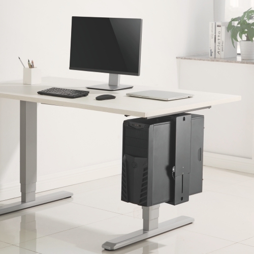 SOPORTE PARA CPU DEBAJO DEL ESCRITORIO AJUSTABLE SIN ESCALAS CON RIEL DESLIZANTE  CPB-20 Con un Mango de Bloqueo Fácil para Ajuste de Altura from china(chinese)