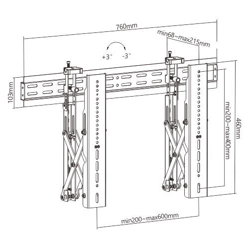 Pop-Out Video Wall Mount LVW02-46T For most 37”-70” LED, LCD flat panel TVs from china(chinese)