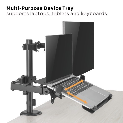 Steel Monitor Arm with Laptop Tray LDT66-C024ML For most 17”-32” monitors from china(chinese)