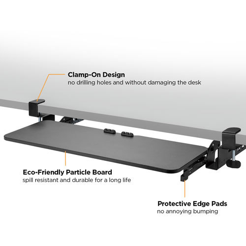 高さ調節可能なクランプオンキーボードトレイ(大) KBT-09 使いやすいデスクスペースを増やしながら、より快適なタイピングプラットフォームを作成するオーバーアチーバー。 from china(chinese)