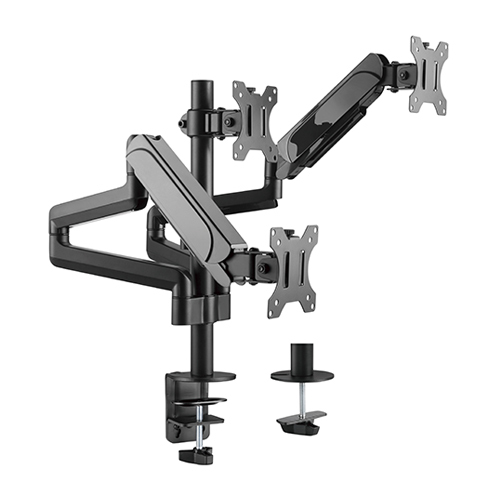 Triple Monitors Pole-Mounted Gas Spring Monitor Arm LDT48-C036 For most 17"-27" Monitors from china(chinese)