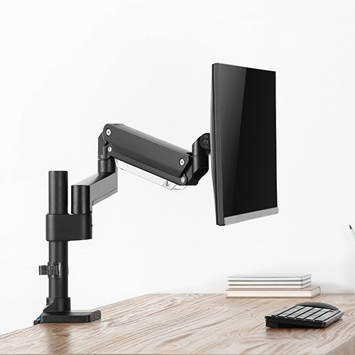 Single Monitor Aluminum Heavy-Duty Gas Spring Pole Mounted Monitor Arm LDT23-C012UP For Heavy and Oversized 17"~49" Monitors from china(chinese)