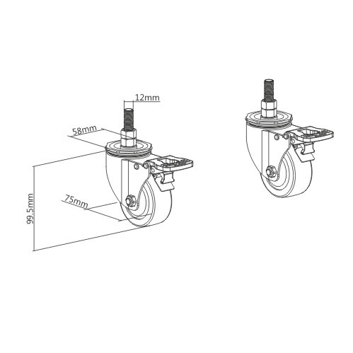 Lockable Casters for Video Wall Cart LVS02-CASTER Compatible with LVS02 Series  from china(chinese)