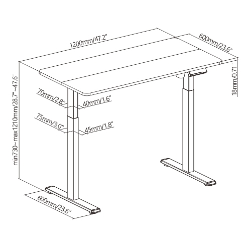 Compact Electric Single-Motor Sit-Stand Desk S08-22D-B Both Desk Frame and Selected Desktop Included from china(chinese)