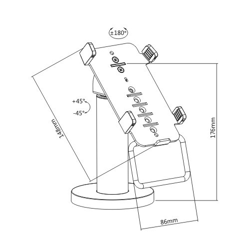 Swivel & Tilt Credit Card Terminal Stand for VeriFone VX 810 PTS-02 Securely and Invisibly Holds the Terminal in Place with Lockable Latch from china(chinese)