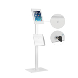 Anti-theft Tablet Kiosk Floor Stand with Brochure Holder for 9.7" iPad 5/6 & iPad Pro (1st), 10.2" iPad 7/8/9, 10.5” iPad Air (Gen 3)/iPad Pro, 10.1" Samsung Galaxy Tab A (2019) 