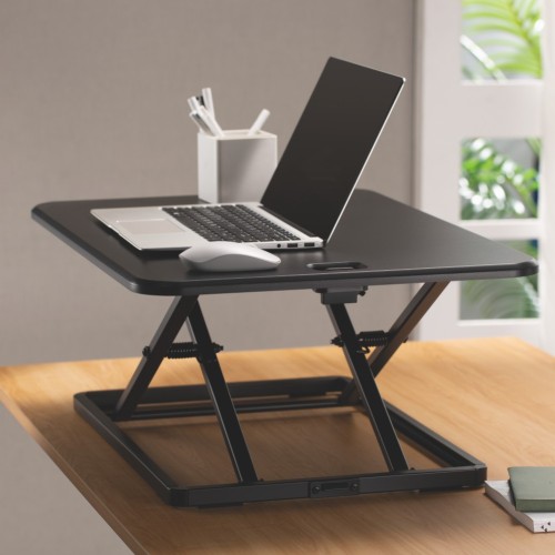 Ultra-Slim Sit-Stand Desk Converter (Helical Spring) DWS26-01N Low Profile with Ample Surface from china(chinese)