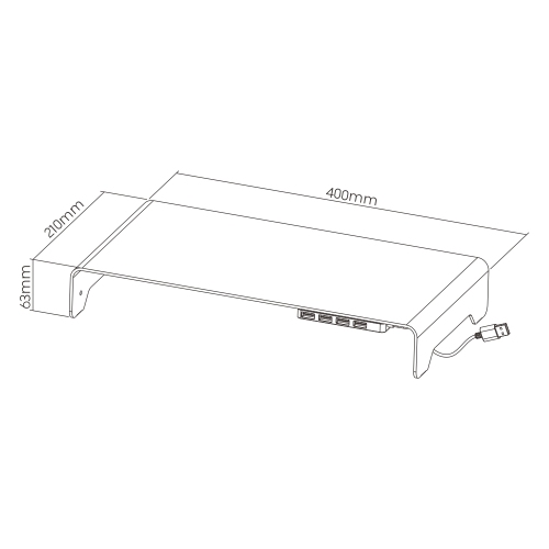 Aluminum Laptop & Monitor Riser with 4 USB Ports AR-44  from china(chinese)