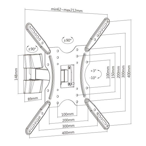 Super Economy Full-motion TV Wall Mount KLA27-441 For most 32"-55" LED, LCD Flat Panel TVs from china(chinese)