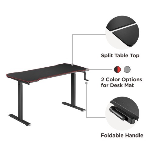Economical Manually Adjustable Desk with Desk Mat & 2-Piece Partitioned Table Top (1400×670mm) N08-22D-GBL Cost-Effective with Advanced Features from china(chinese)
