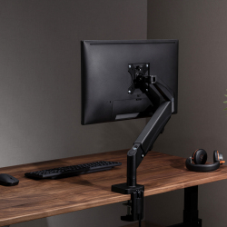 Single Monitor Space-Saving Spring-Assisted Monitor Arm with USB-A/USB-C Ports