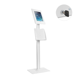 Anti-theft Tablet Kiosk Floor Stand with Catalogue Holder for 9.7" iPad/iPad Air/iPad Pro