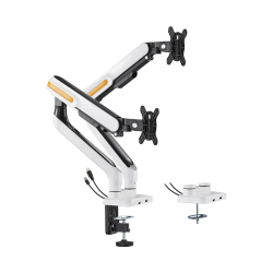 Superb Dual-Monitor Spring-Assisted Monitor Arm with USB-A/USB-C Ports 
