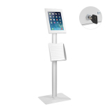 Anti-theft Tablet Kiosk Floor Stand with Catalogue Holder for 12.9" iPad Pro (Gen3)