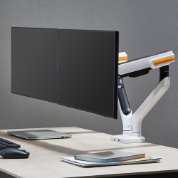 Superb Dual-Monitor Spring-Assisted Monitor Arm with USB-A/USB-C Ports 