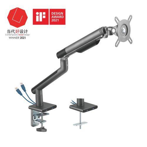Single Monitor Premium Slim Aluminum Spring-Assisted Monitor Arm With USB Ports LDT49-C012U For most 17"~32" Monitors from china(chinese)