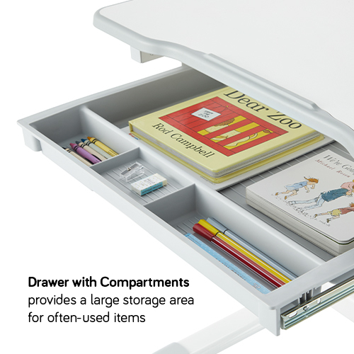 手動リフティング高さ調節可能なキッズデスクとフルバックレストチェアセット B208 傾斜可能なデスクトップ/プルアウト引き出し/拡張スロット from china(chinese)