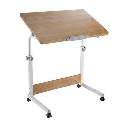 Height Adjustable Mobile Computer Table (500x800mm/19.7"x31.5")