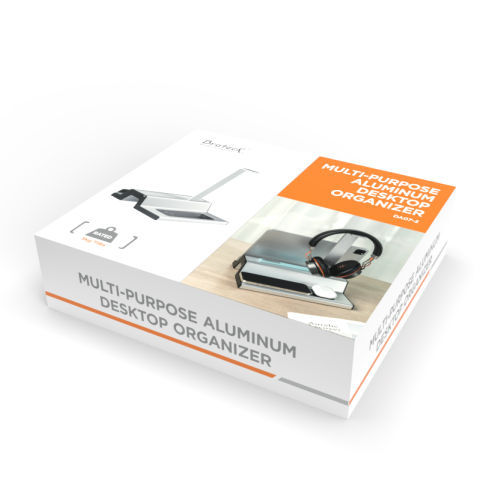 Multi-Purpose Aluminum Desktop Organizer with 2 Wireless Chargers